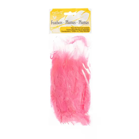 John Bead 4-6in Marabou Feathers (3 Headers, 18g) Pink {4}