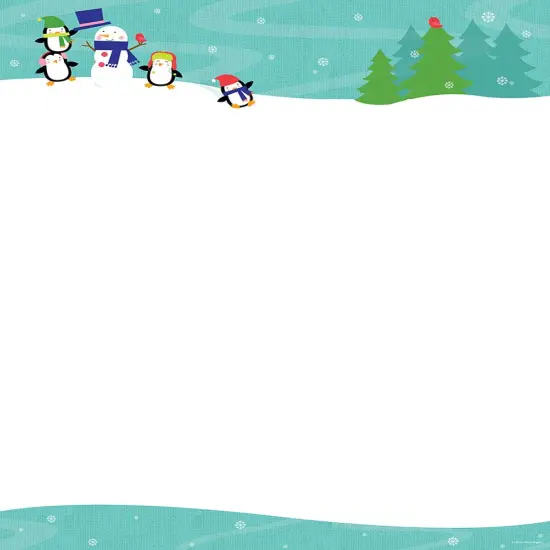 Great Papers! Holiday Stationery Letterhead, Penguins Playing, 8.5"x11", Printer Friendly, 80 sheets {1}