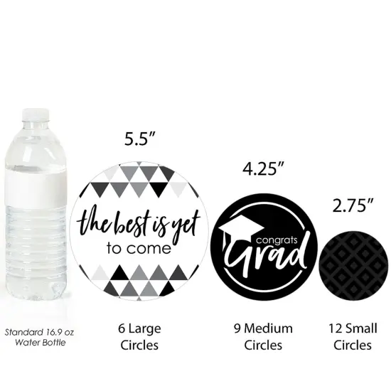 Big Dot of Happiness 2025 Black and White Graduation Party Giant Circle Confetti - Party Decorations - Large Confetti 27 Count {4}