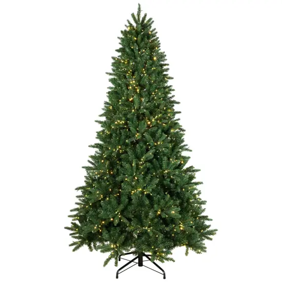 Northlight Real Touch&trade;️Elite Pre-Lit Calgary Pine IPT Artificial Christmas Tree - 9' Dual Color LED Green {3}