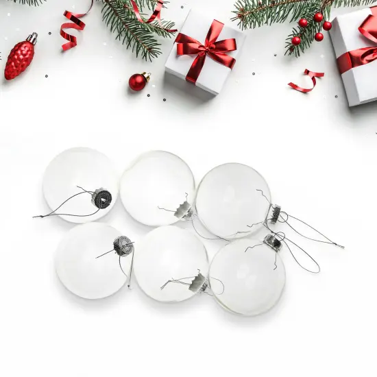 Northlight Transparent Glass Christmas Ball Ornaments - 3.25" (80mm) - Clear - 6ct {4}