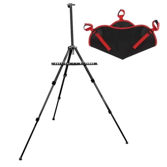 Creative Mark Feather Portable Lightweight Painting Adjustable Folding Tripod Easel Stand for Painting with Tripod Weight Bag, Easy-Lok Canvas Holder Fits 1.5" Canvases from 4''-30'' Tall {1}
