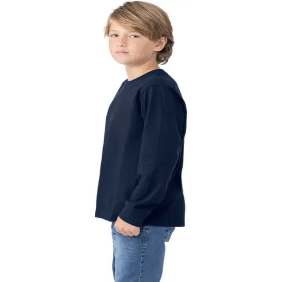 Next Level&reg; Apparel Youth Cotton Crewneck Long Sleeve T-Shirt ROYAL {5}