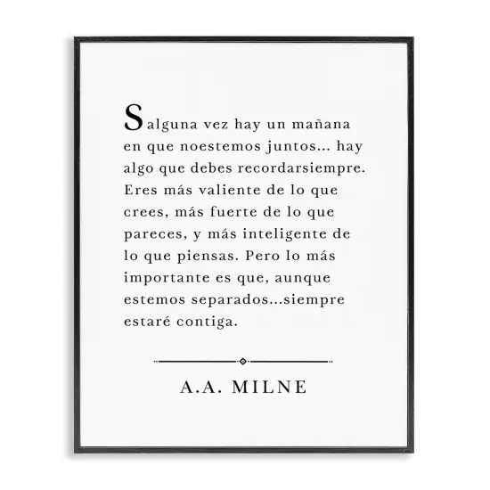 Stupell Industries Siempre Contigo - A.A. Milne Framed Giclee Art Gray Framed {7}