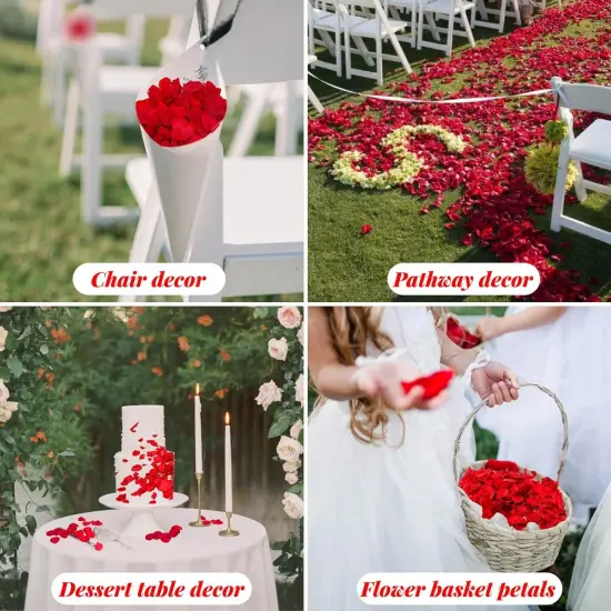 1500+ Real Dried Red Hydrangea Flower Petals - 1.06 oz Natural Preserved Petals for Wedding {3}