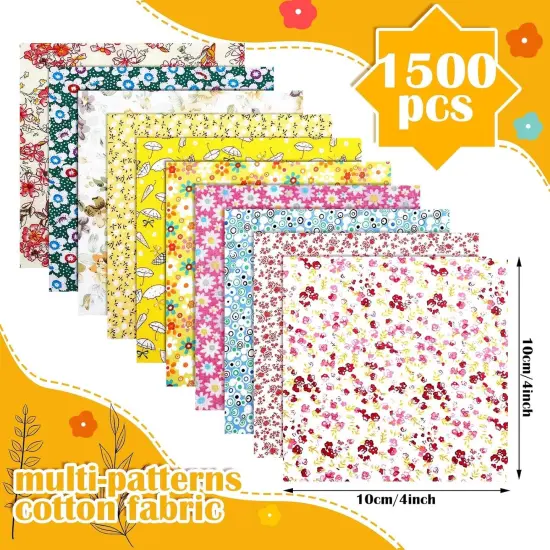 1500 Pcs 4 x 4 Inches Cotton Fabric Squares {2}