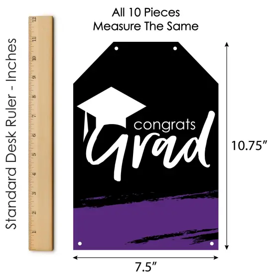 Big Dot of Happiness Purple Grad - Best is Yet to Come - Hanging Vertical Paper Door Banners - 2025 Grad Party Wall Decor Kit- Indoor Door Decor {7}
