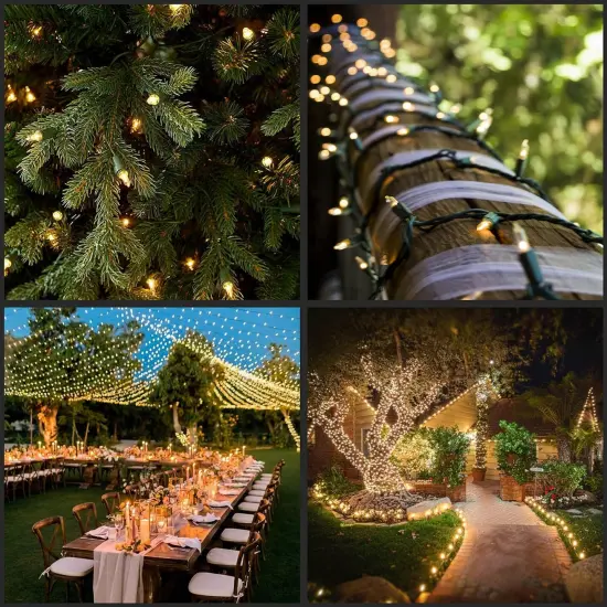 Pack of 2 Sets - 200 Clear Christmas String Lights -(33 Feet) {5}