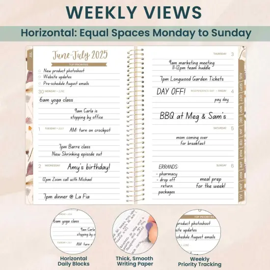 bloom daily planners 2025-26 Academic Planner, Soft Cover, 4" x 6", Butterfly Garden {4}