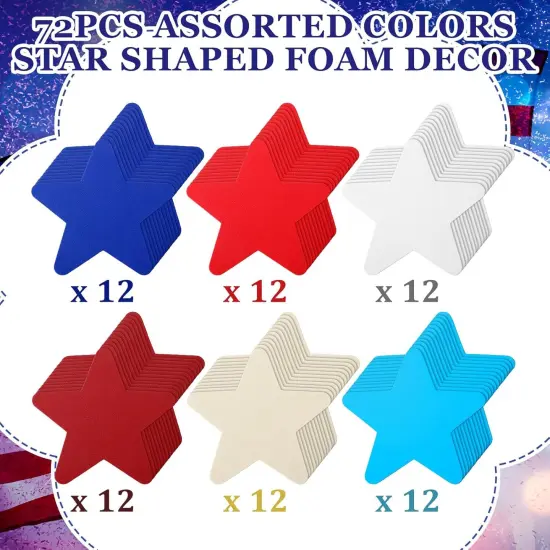 72 Pcs Patriotic 4th of July EVA Foam Star {2}