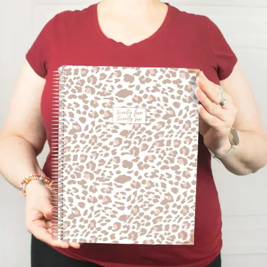 bloom daily planners 2025-26 Academic Planner, Hard Cover, 8.5" x 11", Tan Leopard {2}