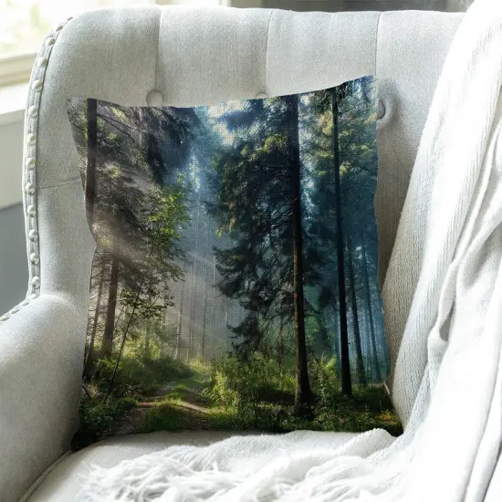 Nature Misty Cotton Linen Throw Pillow Case Cushion Cover Home Office Decorative for Sofa Living Room Square 18 X 18 Inches {3}