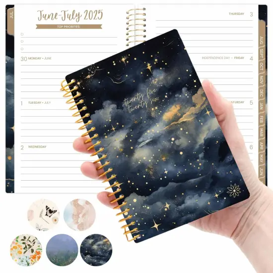 bloom daily planners 2025-26 Academic Planner, Soft Cover, 4" x 6", Midnight Sky {1}