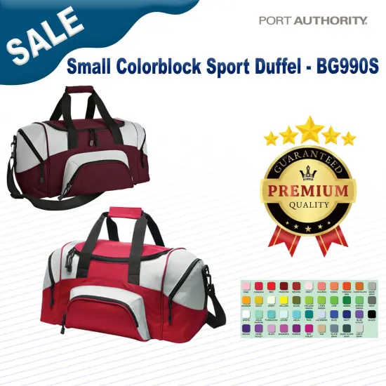 Port Authority® Small Colorblock Sport Duffel Navy/Dk Char {2}