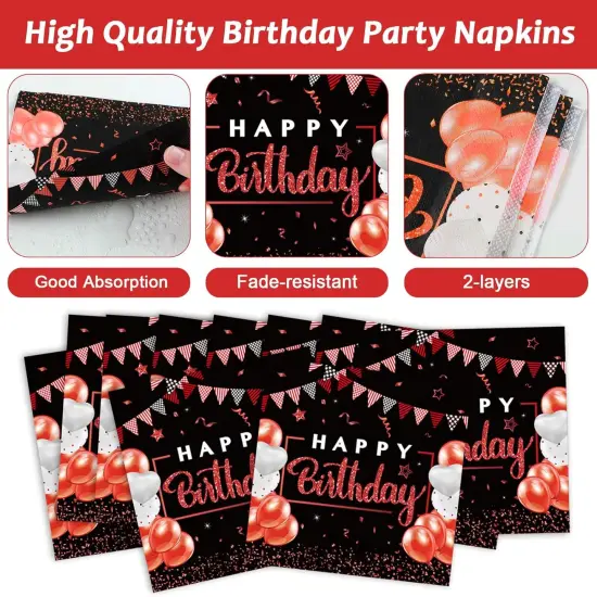 96Pcs 16th Birthday Decorations for Girls Boys Red Silver Sweet 16 Birthday Party Decorations {3}