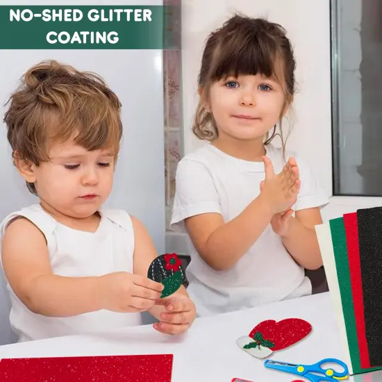 FabricLA Glitter Craft Felt | Acrylic Felt Sparkling Colors |DIY Projects & Creative Crafts | Available in Black, Red, Green, & White {2}