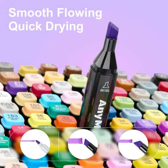 60 Colors Dual Tip Art Coloring Markers Set {2}