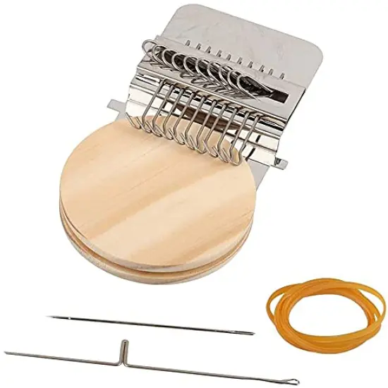 Small Loom Speedweve Type Weave Tool,darning Loom Quickly Mini Mending Convenient Darning Loom for Mending Jeans Socks Clothes Loom Machine Makes Beautiful Stitching Diy Weaving Arts (14 Hooks) {2}