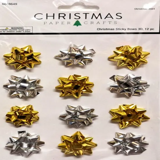 Christmas Paper Crafts Christmas Sticky Bows Stickers {1}