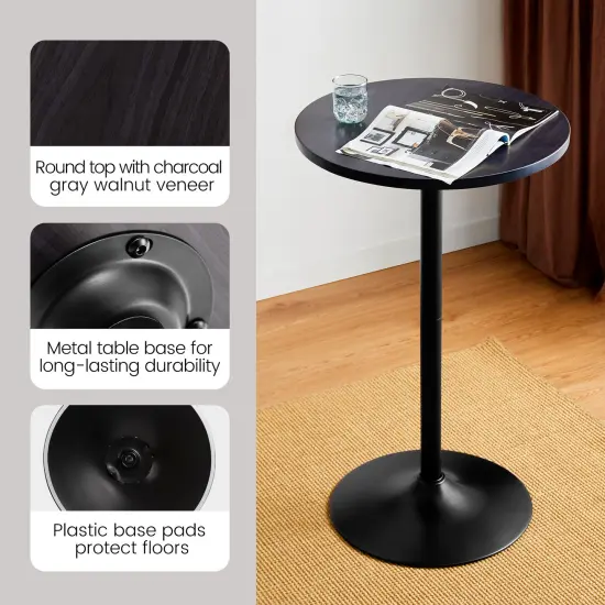 Set of 3 Leatherette Adjustable Swivel Bar Stool Pub Table Set {5}