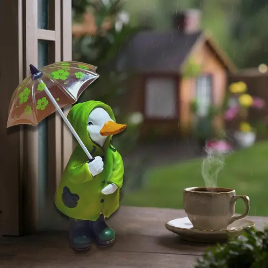 Duck Statue for Holding Home Decor Resin Sculptured Hand Painted Figurine Creative Craft Cute Decoration Gift for Kids Womens Decorative Garden Yard Room {4}