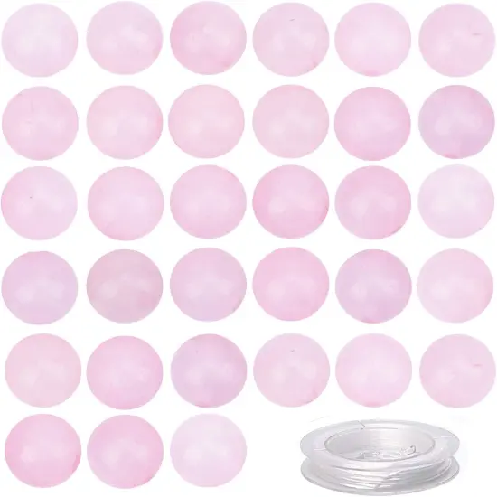 100Pcs Natural Crystal Beads Stone Gemstone Round Loose Energy Healing Beads with Free Crystal Stretch Cord for Jewelry Making (Rose Quartz, 6MM) {2}