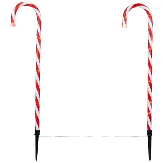 Northlight LED Lighted 8-Speed Candy Cane Outdoor Christmas Pathway Markers - 28.75" - Set of 8 Red {7}