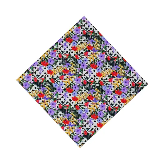 Flowers on Dots Printed Spandex Fabric {4}