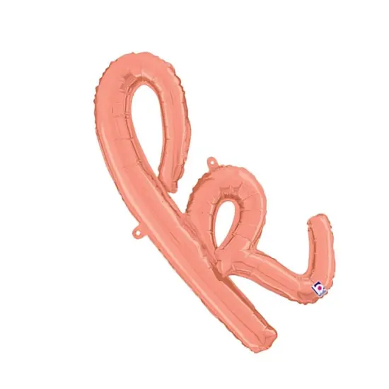 Betallic&reg; 24 inch Script Letter K Rose Gold Air Fill Only Balloon {6}