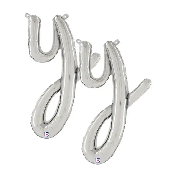 Betallic&reg; 24 inch Script Letter Y Silver Air Fill Only {6}