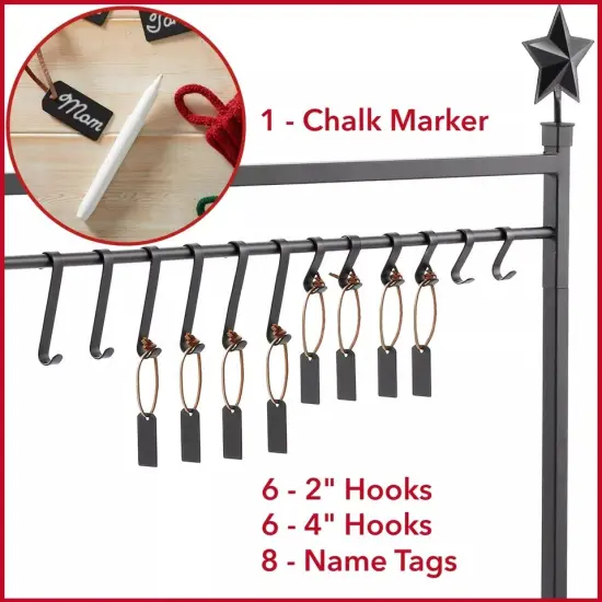 3ft Christmas Stocking Holder Stand - Holiday Decor Hanger Display, Black {2}
