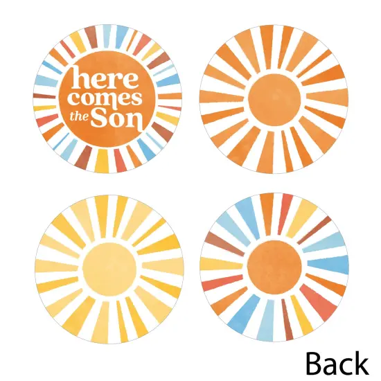 Big Dot of Happiness Here Comes The Son Baby Shower Decor, Sun Shaped Party Decorations, DIY Boy Boho Sprinkle Celebration Essentials - Set of 20 {4}