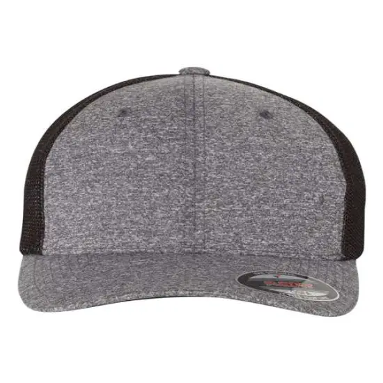 Flexfit&reg; Melange Trucker Cap D Heather Grey/White {4}