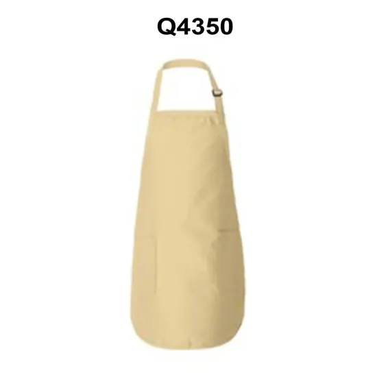 Q-Tees&reg; Full-Length Apron with Pockets Black {3}