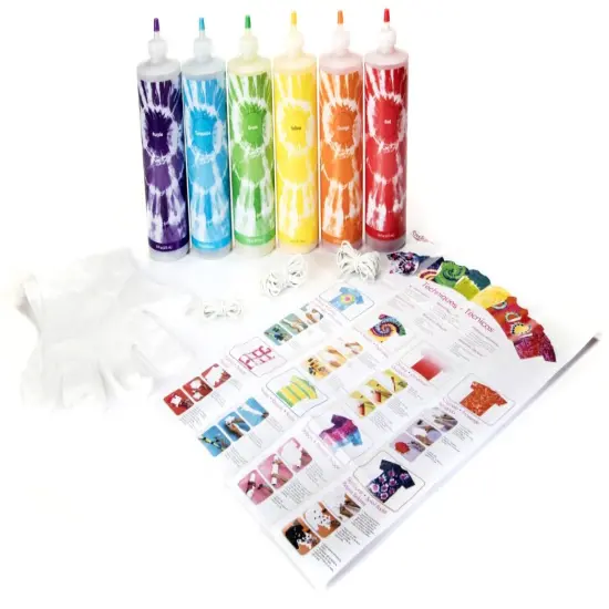Tulip One-Step Tie-Dye Block Party Kit 16oz 6/Pkg-Rainbow {3}