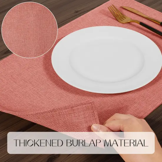 Heat Resistant Double Layered Thickened Burlap Fall Place Mat(Orange) {3}