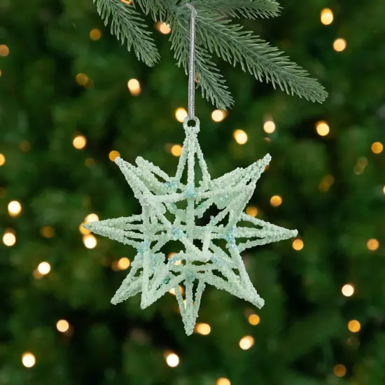 Northlight Starburst 3-D Glittered Christmas Ornament - 6.75" - Seafoam Green {1}