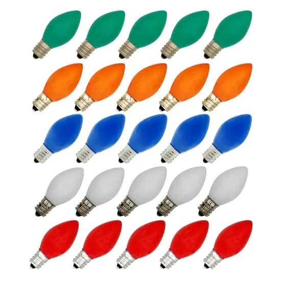 Kitcheniva C7 LED Ceramic Replacement Christmas Light Bulbs 0.7W 25 Pcs {1}