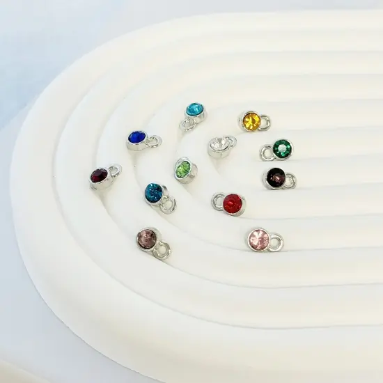 Wrapables Birthstone Charms for Jewelry Making, Crystal Pendants for DIY Bracelet, Earrings, Necklace (Set of 24) {6}