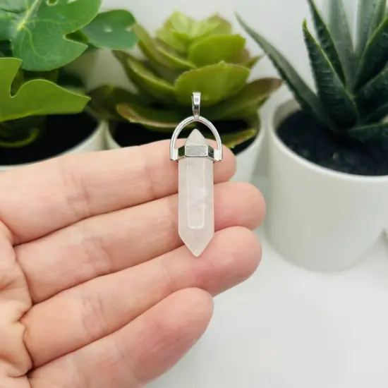 1, 4 or 20 Pieces: White Quartz Stone Pendants {2}