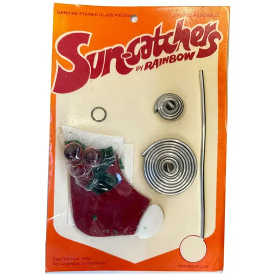 Rainbow Art Glass Holiday Stocking Suncatcher {1}