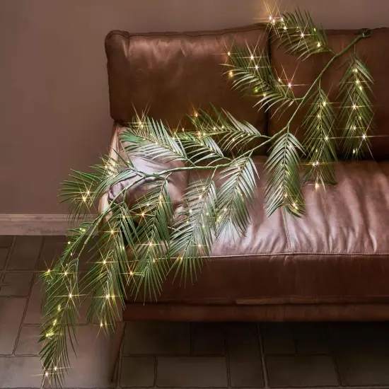 ighted Palm Garland Timer 6FT 120 LED Fairy Lights Battery Operated or USB Plug in {1}