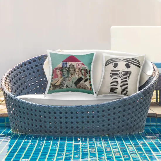 Stupell Industries Postal Glam & Fashionistas 2 Piece Outdoor Printed Pillow Set design by Annabelle Hall, 18 x 7 x 18 {2}