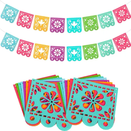 2 Mexican Fiesta Party Decorations Banners, Felt Cinco de Mayo Decorations Banner {1}