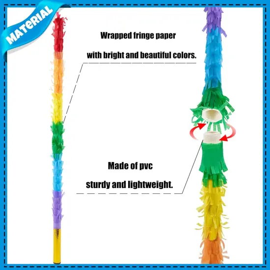 30 Inch Pi&ntilde;ata Stick Kit Rainbow Very Sturdy Will Not Break, Suitable for Kids Adults Can Have Fun at Any Party {3}