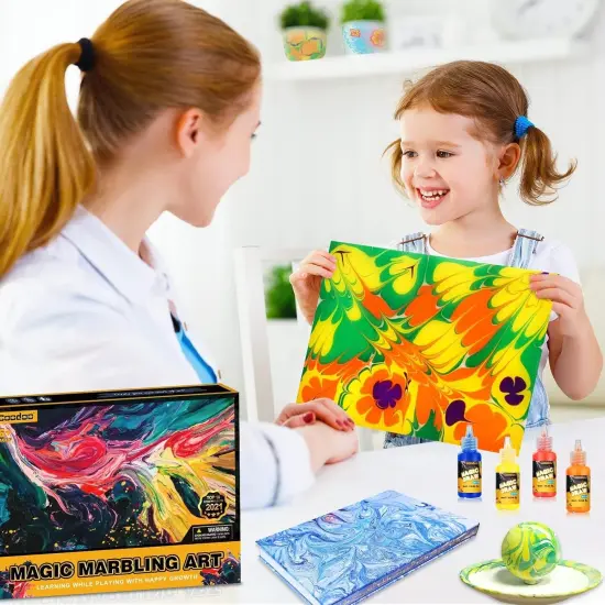 Water Marbling Paint for Kids - Arts and Crafts for Girls & Boys Crafts Kits Ideal Gifts for Kids Age 6-8 8-12 {5}