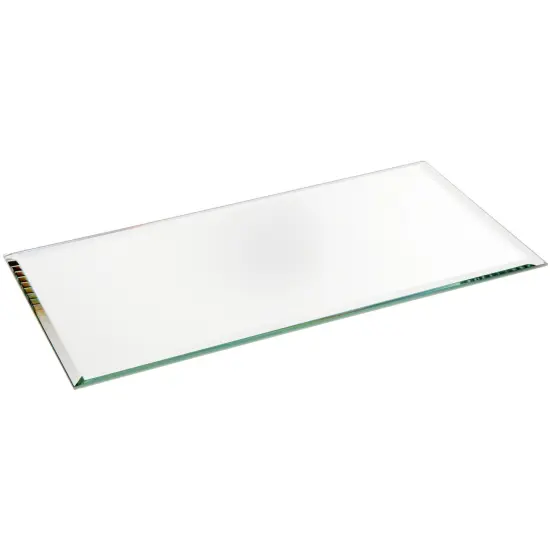 Plymor 4" x 8" Rectangle, 3mm Thick Beveled Glass Mirror {1}