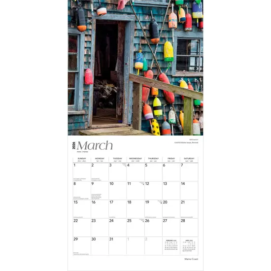Maine Coast | 2026 12 x 24 Inch (Hanging) Monthly Square Wall Calendar | Plastic-Free {3}