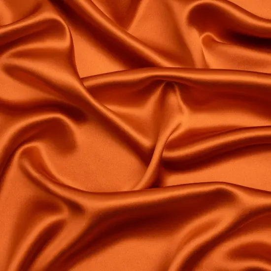 1 Yard Burnt Orange Silk Crepe Back Satin Soft Smooth Vibrant Sewing Fabric for Cocktail Dresses 44 inch Width {1}