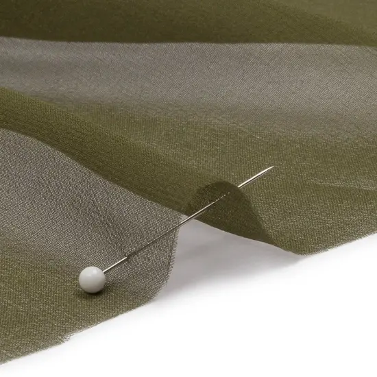 1 Yard Exquisite Olive Green Premium Silk Chiffon Fabric Ideal for Flowing Designs 54 Inch Width {2}